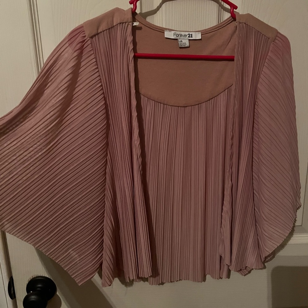 Forever 21 Blush Pleated Shrug